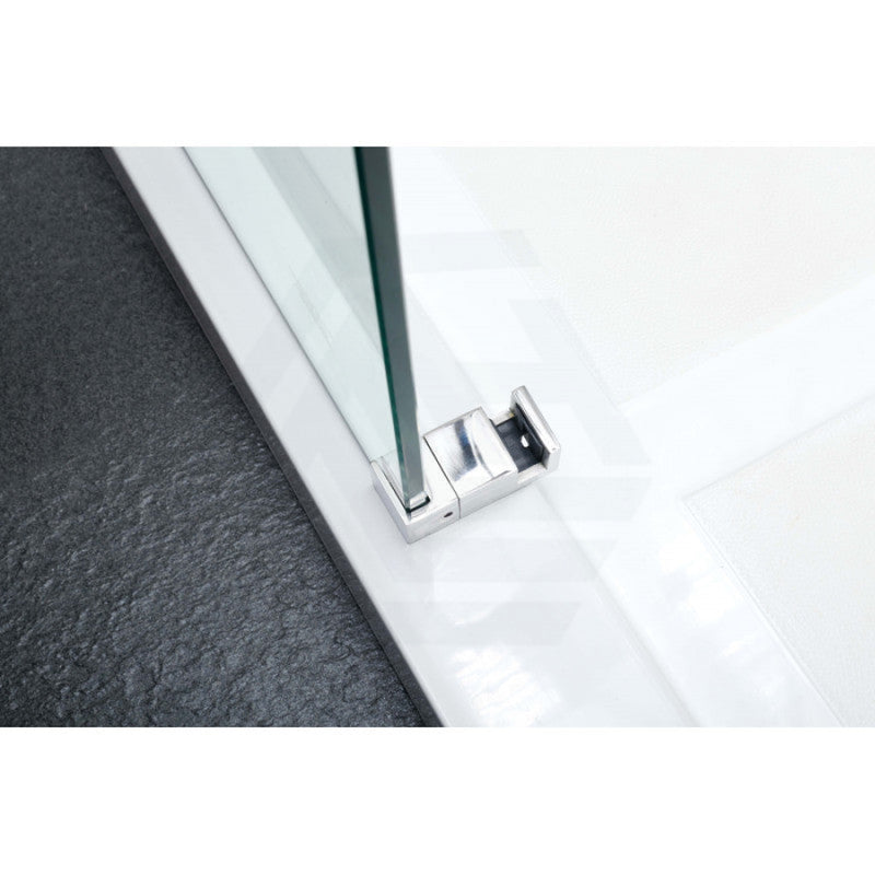 870-1180X2000Mm Wall To Sliding Shower Screen Frameless Chrome Stainless Steel Square Rail 10Mm