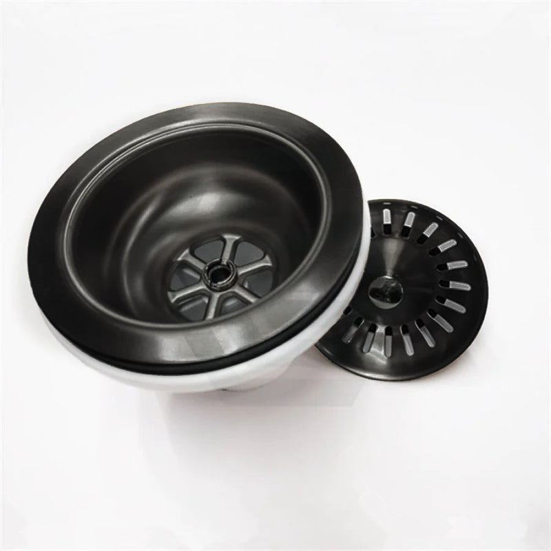 90/114Mm Kitchen Sink Black Strainer Waste Assembly Stainless Steel 304 Wastes