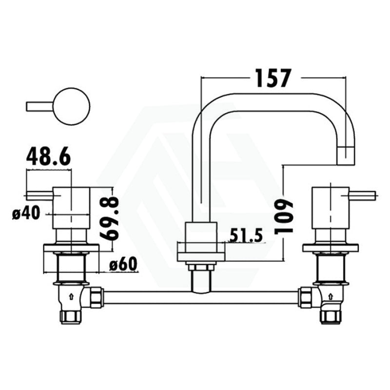 90 Degree Swivel Basin Tap Set Chrome Brass Zinc Alloy For Bathroom