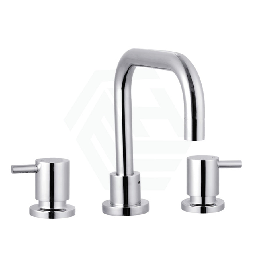 Swivel Basin Tap Set Hob Mounted Chrome