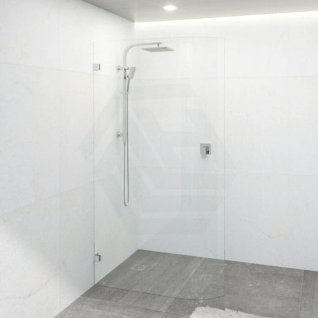 900/1000/1100X2100Mm Frameless Edge Curved Shower Screen Single Door Fixed Panel 10Mm Glass Chrome