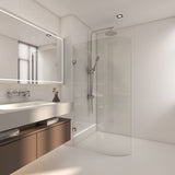 900/1000/1100X2100Mm Frameless Edge Curved Shower Screen Single Door Fixed Panel 10Mm Glass Chrome