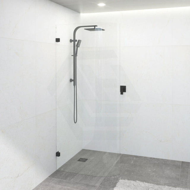 900/1000/1100X2100Mm Frameless Edge Curved Shower Screen Single Door Fixed Panel 10Mm Glass Matt