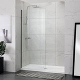 900/1000/1200X2000Mm Frameless Shower Screen Single Door Fixed Panel 10Mm Glass Black Channel