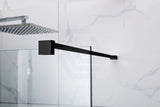 900/1000/1200X2000Mm Frameless Shower Screen Single Door Fixed Panel 10Mm Glass Black Channel