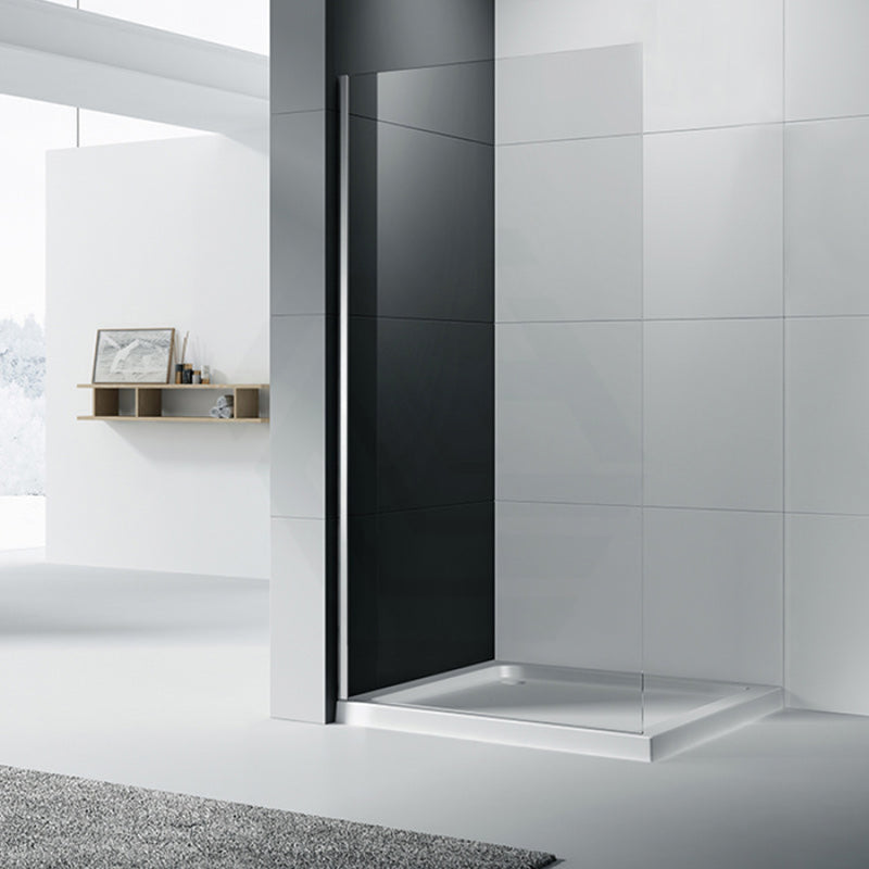 900/1000/1200X2000Mm Frameless Shower Screen Single Door Fixed Panel 10Mm Glass Chrome Channel