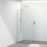 Tempered Glass Frameless Shower Screen Single Fixed Panel Chrome