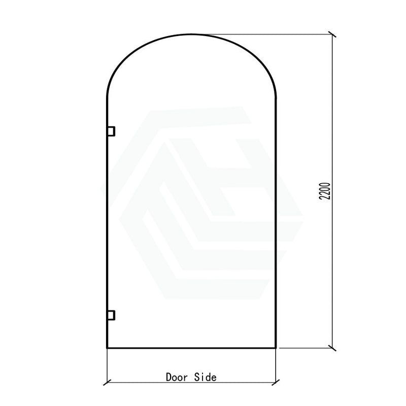 900/1000X2200Mm Arch Frameless Shower Screen Fixed Panel Tempered Glass Chrome 900Mm