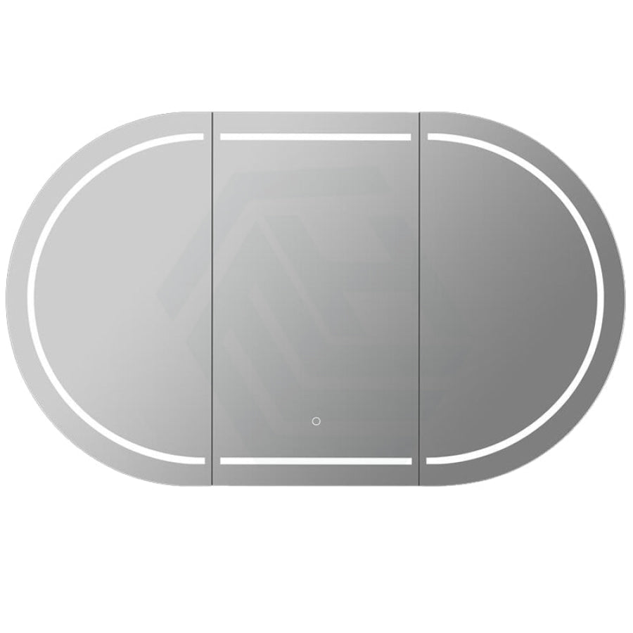 900/1200/1500Mm Ceto Olivia Matt White Oval Led Shaving Cabinet Frontlit Cabinets