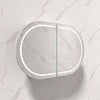 900/1200/1500Mm Ceto Olivia Matt White Oval Led Shaving Cabinet Frontlit Cabinets