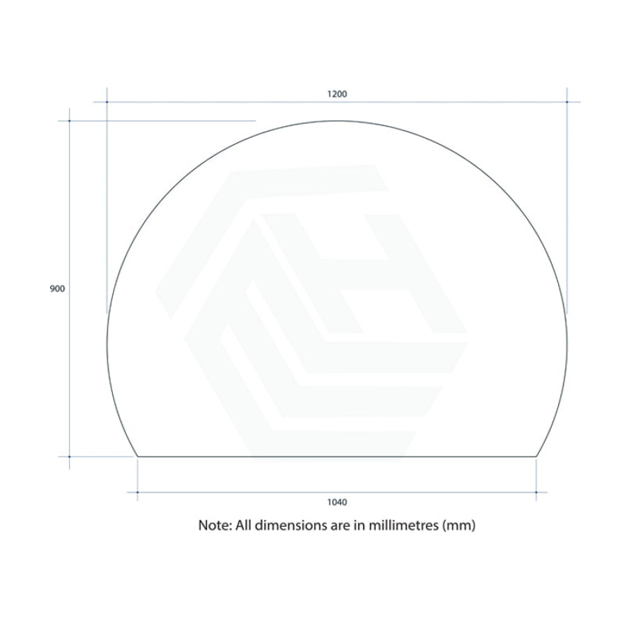 900/1200/1500Mm Hamilton D-Shaped Polished Edge Mirror Glue To Wall Demister Available Frameless