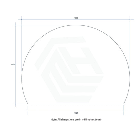 900/1200/1500Mm Hamilton D-Shaped Polished Edge Mirror Glue To Wall Demister Available Frameless