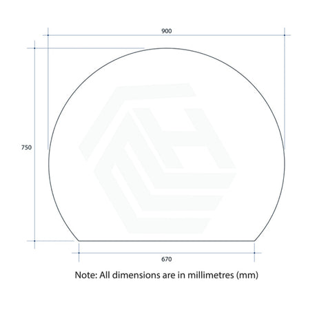 900/1200/1500Mm Hamilton D-Shaped Polished Edge Mirror Glue To Wall Demister Available Frameless