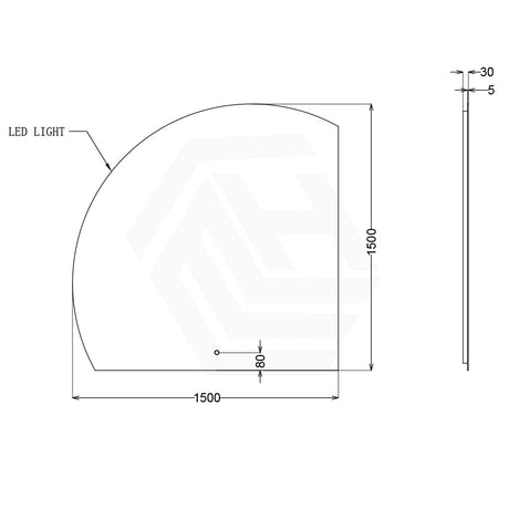 900/1200/1500Mm Roman Corner Led Mirror Sensor Touch Frameless Fan Shaped Square Led Mirrors