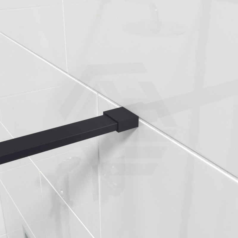 900-1200X2000Mm Black Framed Walk-In Shower Screen Single Door Panel 6Mm Thickness Glass