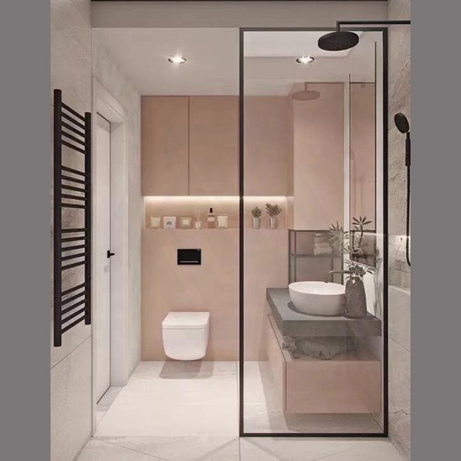 900-1200X2100Mm Black Fully Framed Shower Screen Single Door Fixed Panel Walk-In 10Mm Tempered Glass