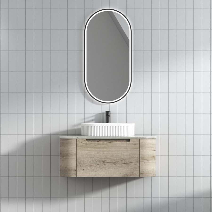 750 - 1800Mm Hamilton Wall Hung Curved Vanity Minimalistic Style Cabinet Only For Bathroom Matt