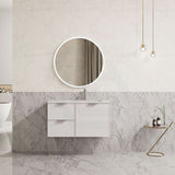 600-1500Mm Miami Standard Wall Hung Vanity Matt White Single/Double Bowls Pvc Cabinet Only For