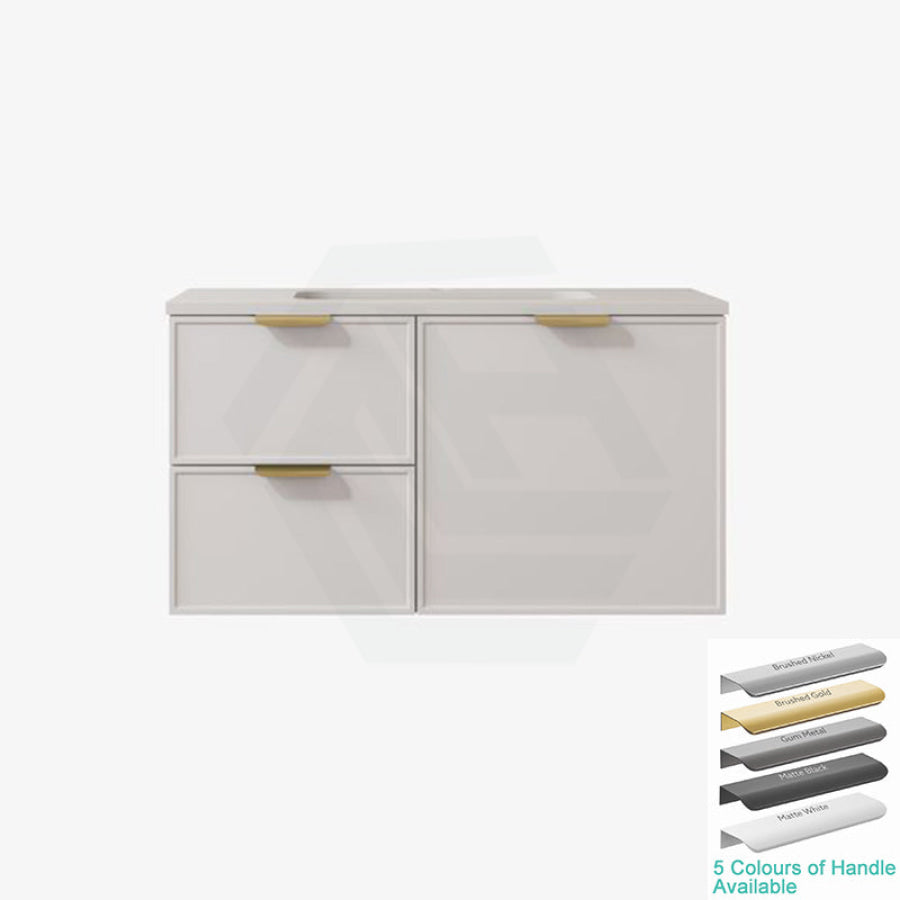 600-1500Mm Miami Standard Wall Hung Vanity Matt White Single/Double Bowls Pvc Cabinet Only For