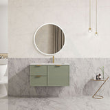 600-1500Mm Miami Standard Wall Hung Vanity Olive Green Single/Double Bowls Pvc Cabinet Only For