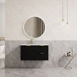 600-1500Mm Miami Standard Wall Hung Vanity Matt Black Single/Double Bowls Pvc Cabinet Only For