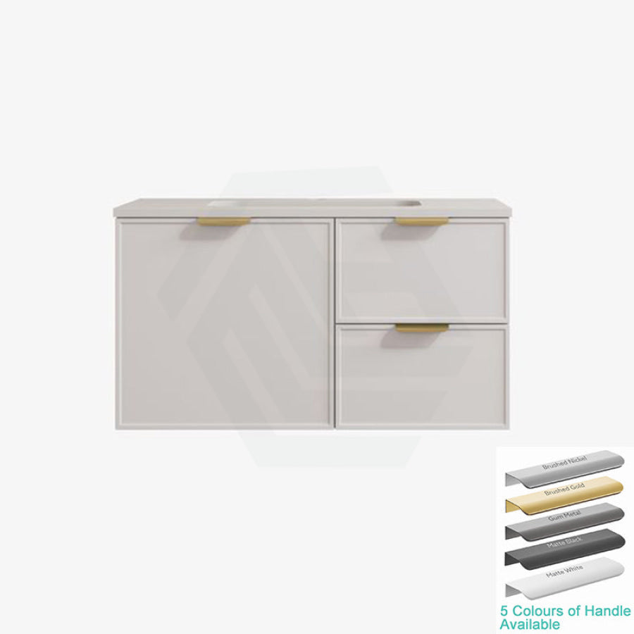 600-1500Mm Miami Standard Wall Hung Vanity Matt White Single/Double Bowls Pvc Cabinet Only For