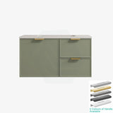 600-1500Mm Miami Standard Wall Hung Vanity Olive Green Single/Double Bowls Pvc Cabinet Only For