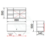 900Mm Narrow Wall Hung Bathroom Floating Vanity 2-Drawer 2-Door Multi-Colour Cabinet Only Left