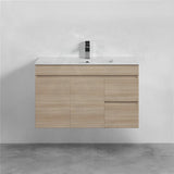 900Mm Narrow Wall Hung Bathroom Floating Vanity 2-Drawer 2-Door Multi-Colour Cabinet Only Vanities