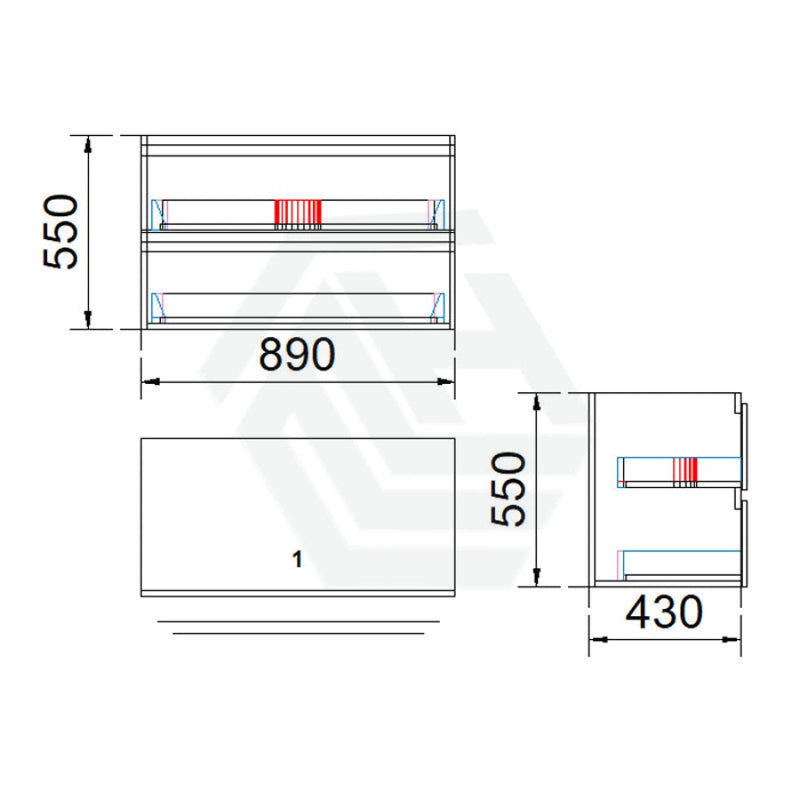 900Mm Wall Hung Bathroom Floating Vanity Single Bowl Gloss White Cabinet Only Vanities