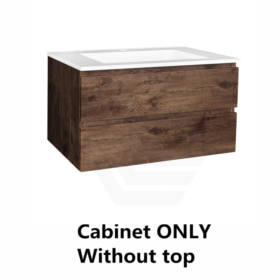 600-1500Mm Wall Hung Bathroom Floating Vanity Dark Oak Wood Grain Pvc Filmed Drawers Cabinet