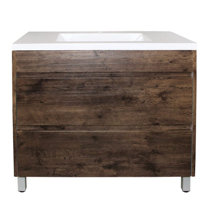 600-1500Mm Freestanding Bathroom Floor Vanity Dark Oak Wood Grain Pvc Filmed Drawers Cabinet Only &