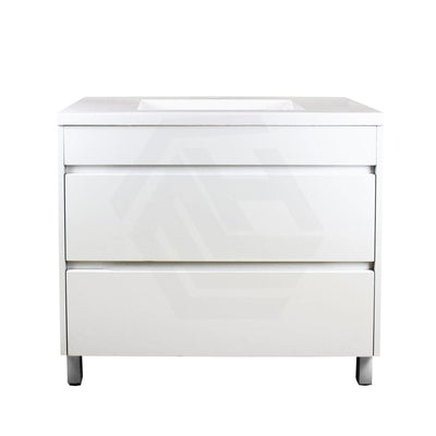 600-1500Mm Freestanding Bathroom Floor Vanity Matt White Pvc Filmed Drawers Cabinet Only &