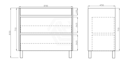 600-1500Mm Freestanding Bathroom Floor Vanity Matt White Pvc Filmed Drawers Cabinet Only &