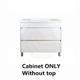 600-1500Mm Freestanding Bathroom Floor Vanity Matt White Pvc Filmed Drawers Cabinet Only &