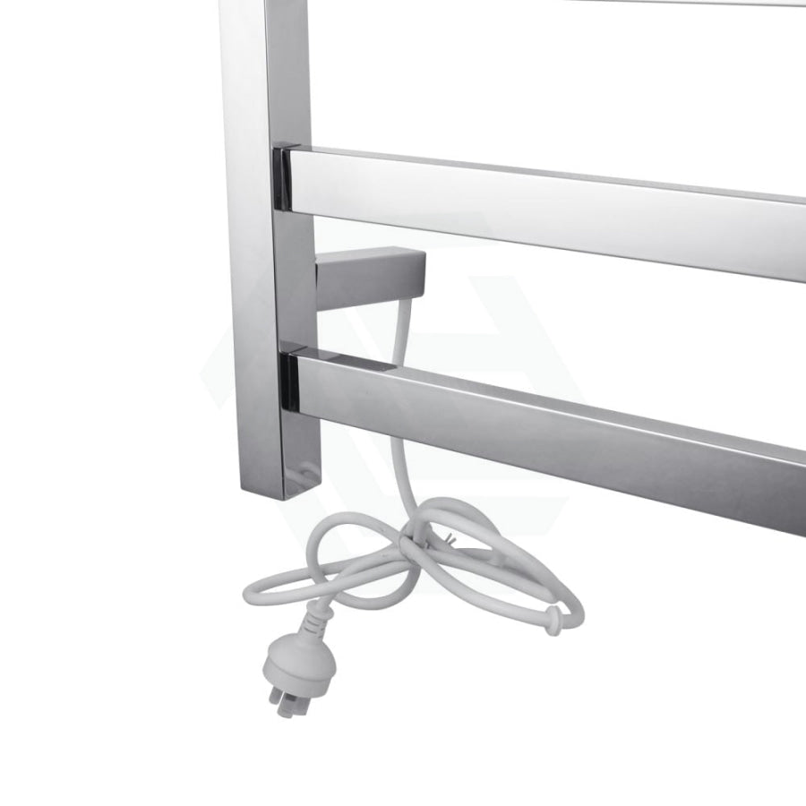 912X620X120Mm Square Chrome Electric Heated Towel Rack 8 Bars