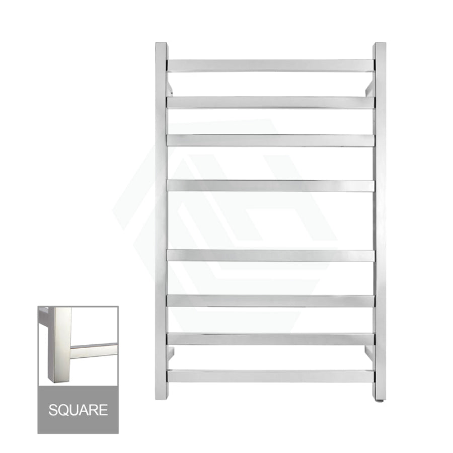 Electric Heated Towel Rail Square 8 Bars Chrome