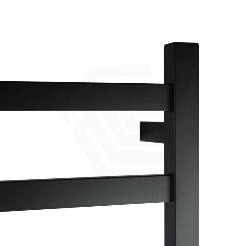 912X620X120Mm Square Nero Black Electric Heated Towel Rack 8 Bars