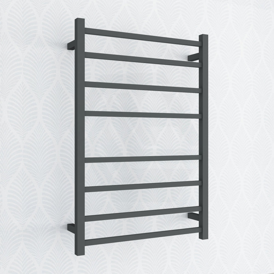 912X620X120Mm Square Nero Black Electric Heated Towel Rack 8 Bars