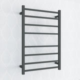 912X620X120Mm Square Nero Black Electric Heated Towel Rack 8 Bars