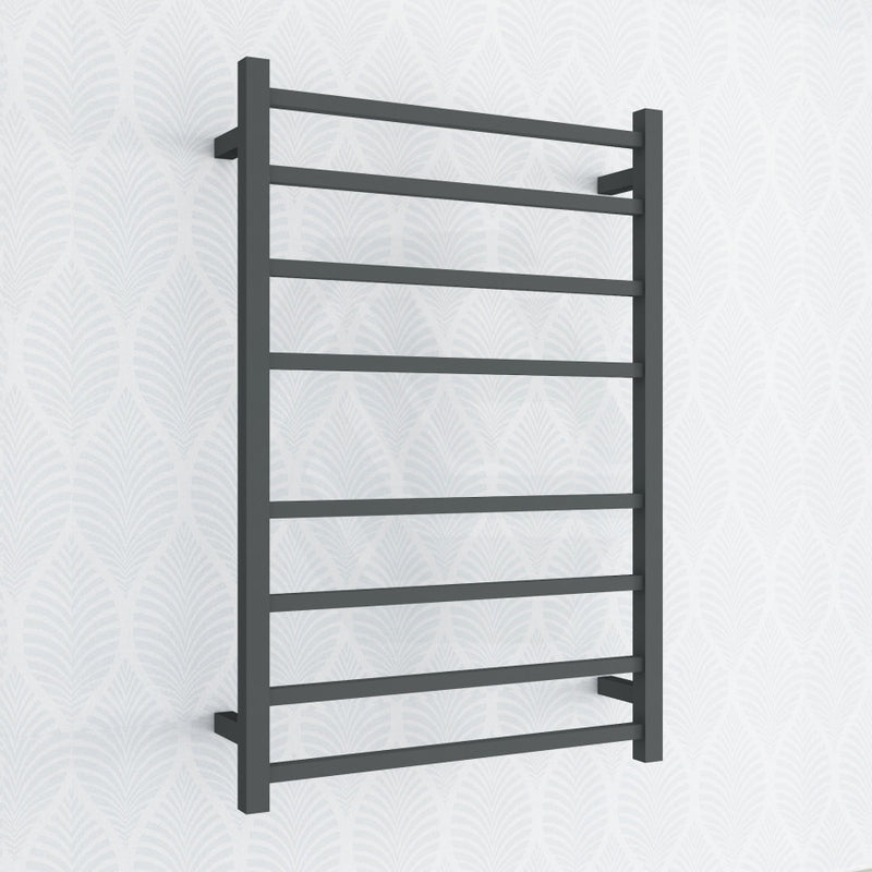 912X620X120Mm Square Nero Black Electric Heated Towel Rack 8 Bars