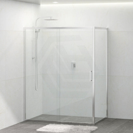 Shower Screen Semi-frameless Sliding L Shape Chrome