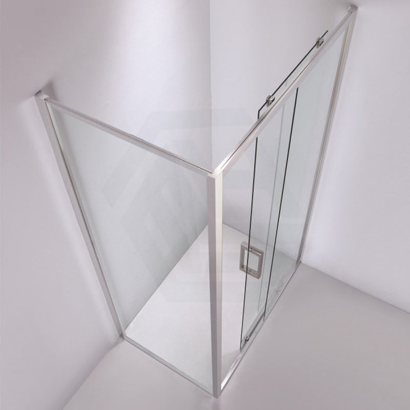 1040-1750X1900Mm L Shape Shower Screen Sliding Door Chrome Semi-Frameless 6Mm Glass With Return