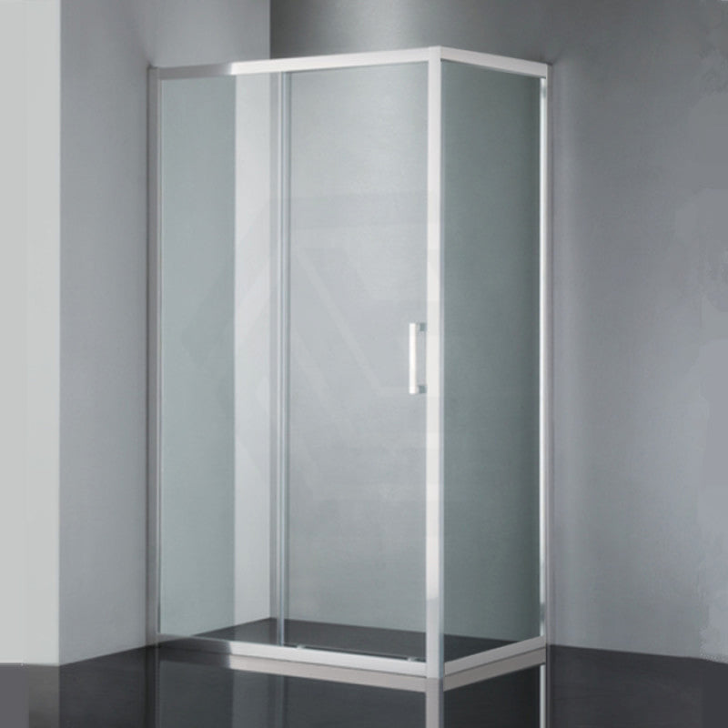 1040-1750X1900Mm L Shape Shower Screen Sliding Door Chrome Semi-Frameless 6Mm Glass With Return