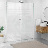 940-1425Mm Frameless Wall To Shower Screen Door Hung With Fix Panel In Chrome Fittings 10Mm Glass