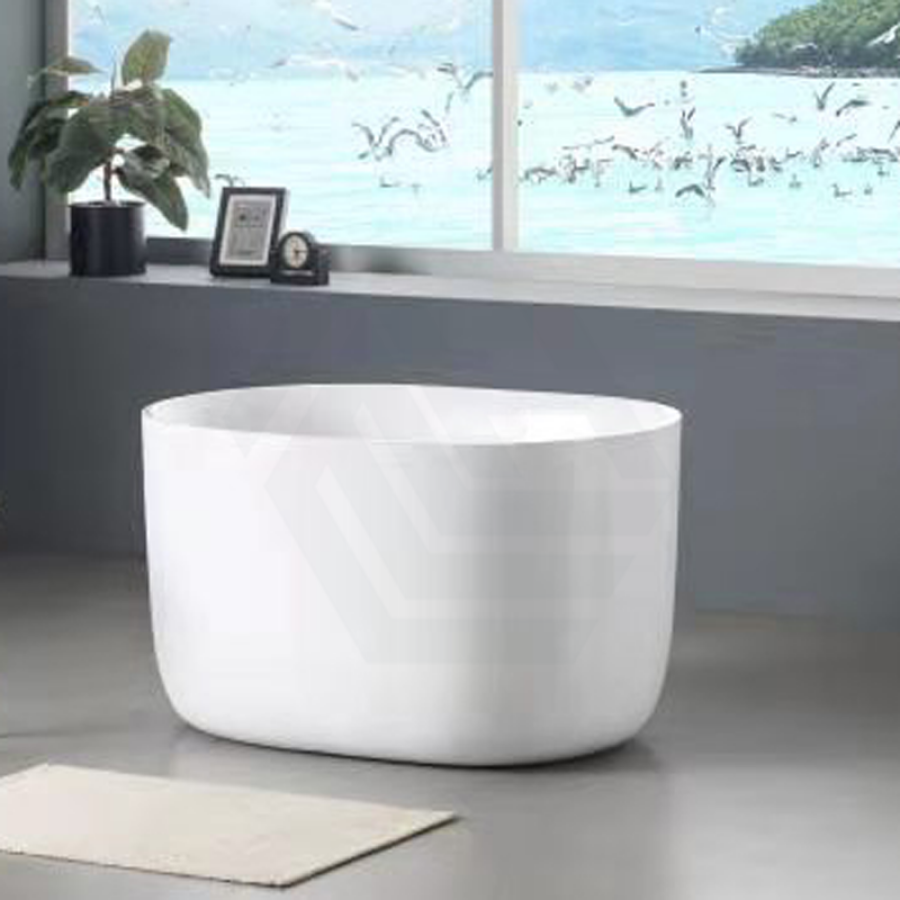 990*710*560Mm Ceto Freestanding Bathtub Oval Gloss White No Overflow Bathtubs