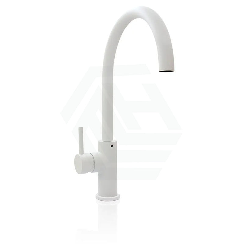 Billi Matt White Stand-Alone Round Gooseneck Mixer Tap Swivel Sink Mixers