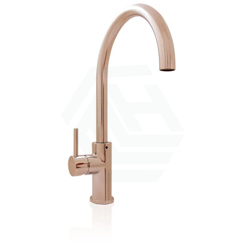 Billi Rose Gold Stand-Alone Round Gooseneck Mixer Tap Swivel Sink Mixers