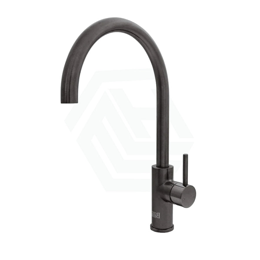 M#2(Gunmetal Grey) Billi Gun Metal Stand-Alone Round Gooseneck Mixer Tap Swivel Sink Mixers