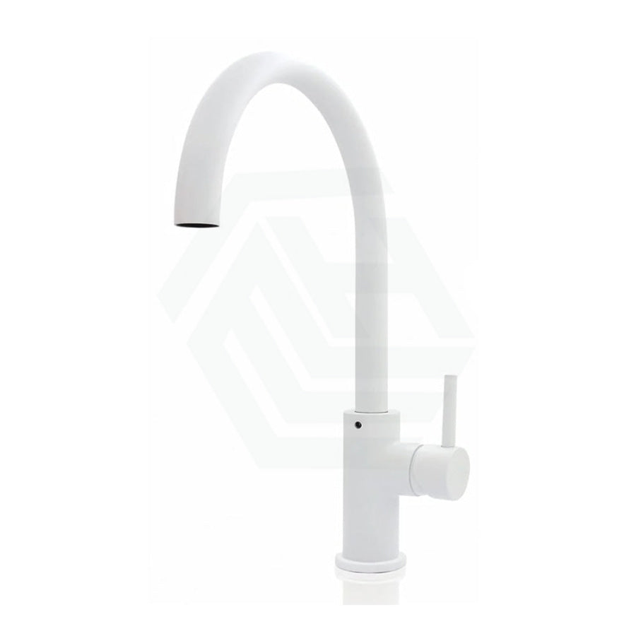 Billi Matt White Stand-Alone Round Gooseneck Mixer Tap Swivel Sink Mixers